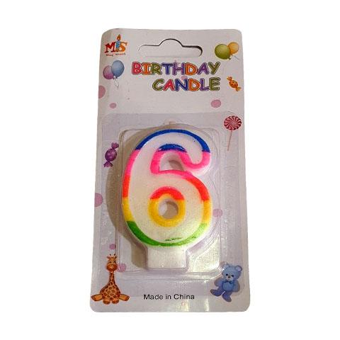 Birthday Candles - Number 6 (w)
