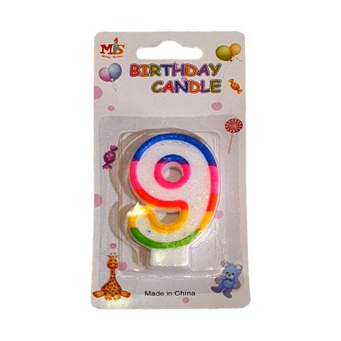 Birthday Candles - Number 9 (w)