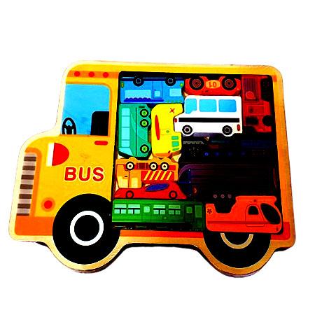 Educational Toys : Wooden Puzzle - Vehicles