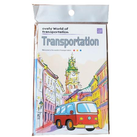 MAGIC DRAWING DOODLE BOOK (Watercolor book) - 12 illustrations Transportation