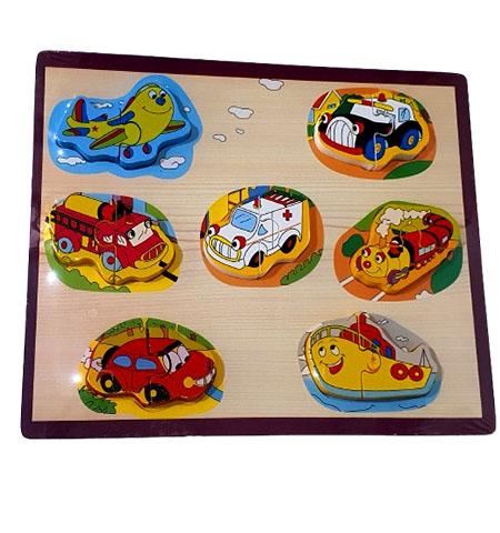 Educational Toys : Wooden Puzzle - Vehicles