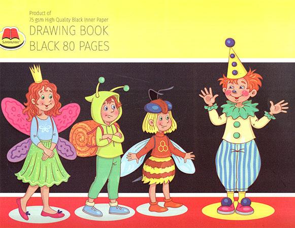 BLACK DRAWING BOOK 80PGS