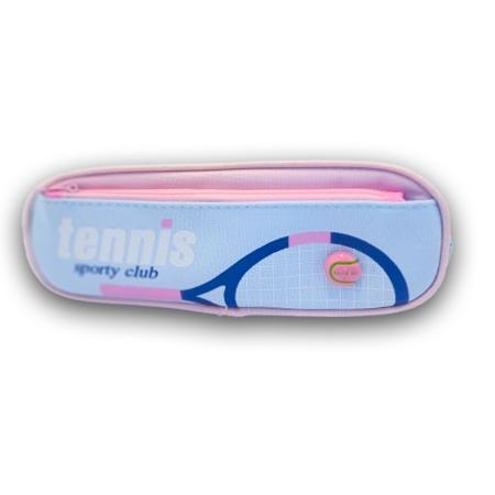 PRNCIL CASE - TENNIS THEME - LIGHT BLUE