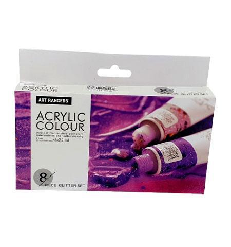 Acrylic Colour- (8 / Glitter Set)