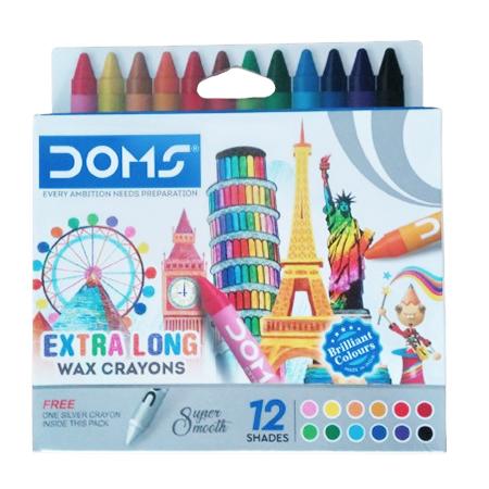 DOMS WAX CRAYONS 12 SHADES